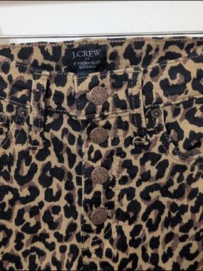 J.Crew High-Rise Skinny Jeans in Leopard Print
